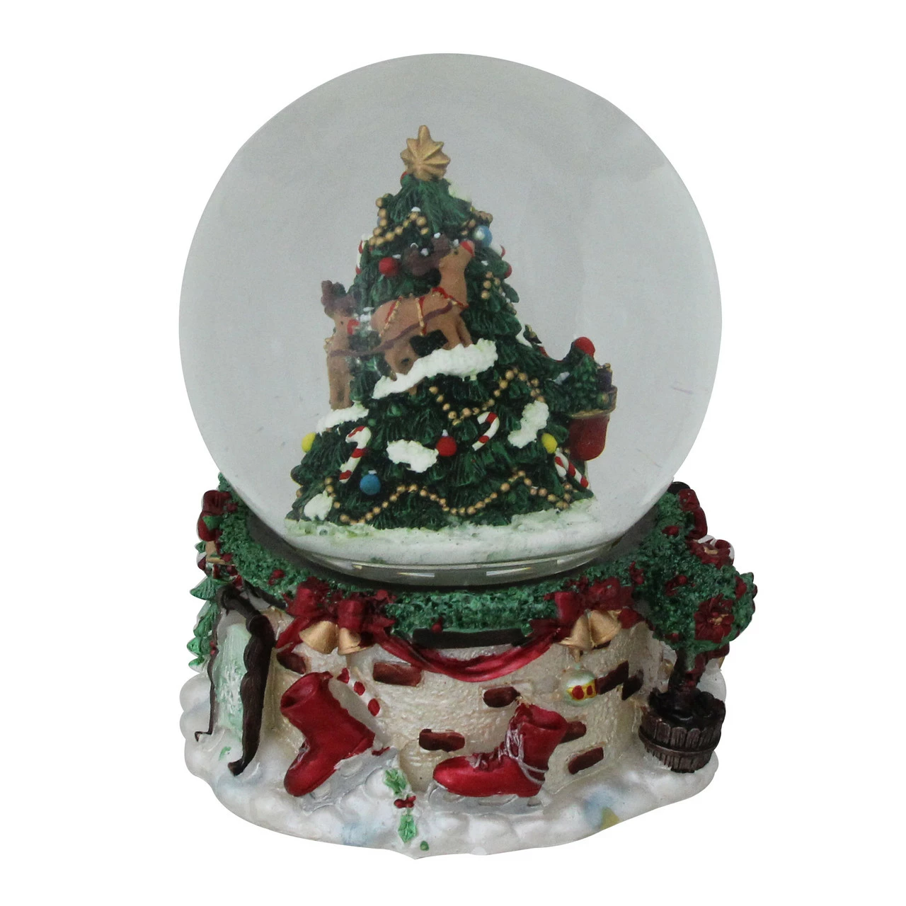 Northlight 6.75" Christmas Tree And Santa Claus Musical Snow Globe 2 Northlight 6.75" Christmas Tree And Santa Claus Musical Snow Globe - Image 2