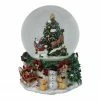 Northlight 6.75" Christmas Tree And Santa Claus Musical Snow Globe