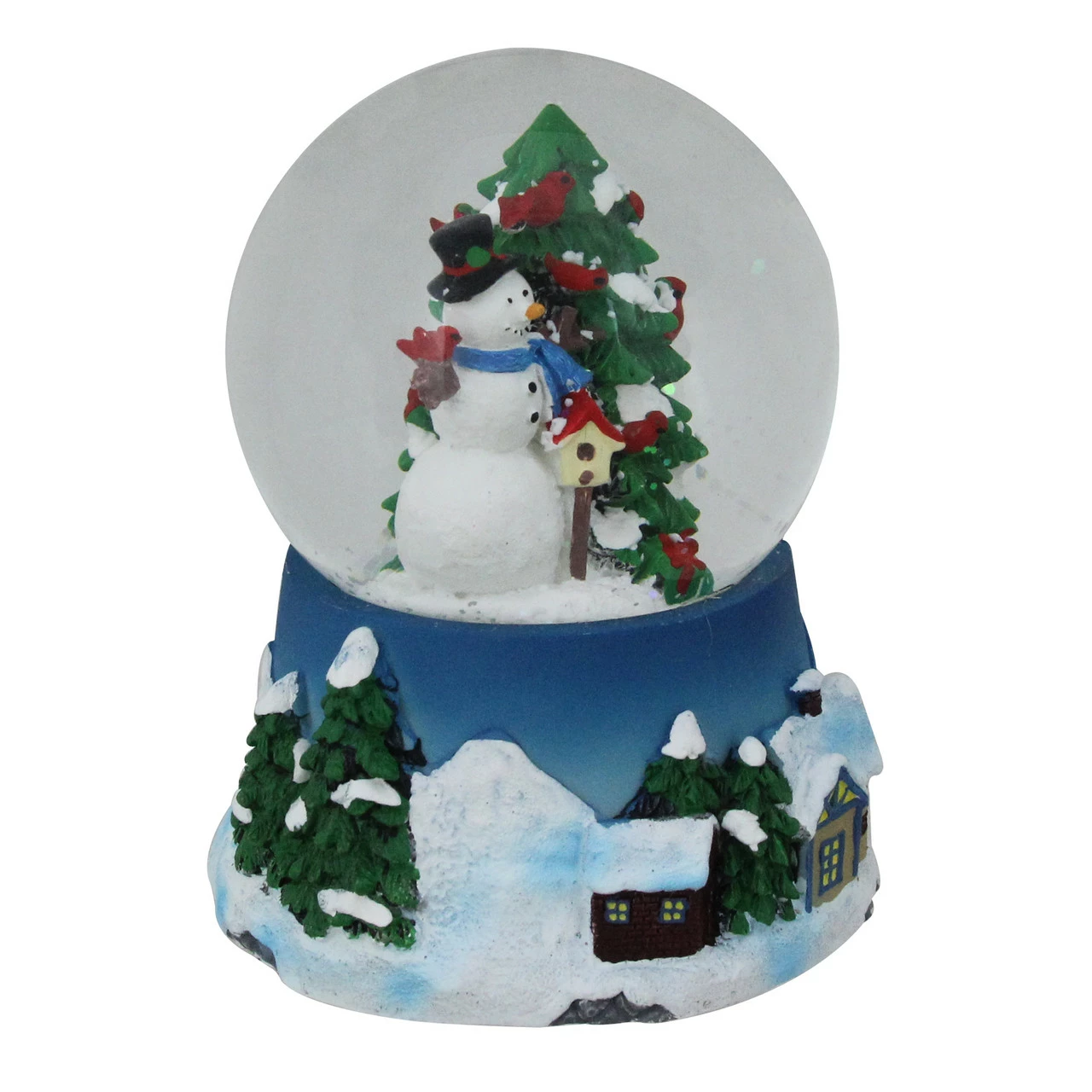 Northlight 4.75" Snowman With Cardinals Musical Christmas Tree Snow Globe 1 Northlight 4.75" Snowman With Cardinals Musical Christmas Tree Snow Globe