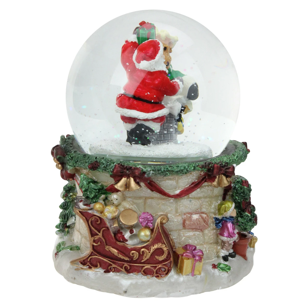 Northlight 5.75" Musical LED Lighted Santa And Reindeer Christmas Snow Globe 2 Northlight 5.75" Musical LED Lighted Santa And Reindeer Christmas Snow Globe - Image 2