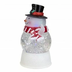 Northlight 5.75" LED Lighted Snowman With Holly And Berries Top Hat Christmas Snow Globe -Northlight Shop northlight pm27045 2 92842.1653411045