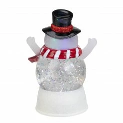 Northlight 5.75" LED Lighted Snowman With Holly And Berries Top Hat Christmas Snow Globe -Northlight Shop northlight pm27045 3 64482.1653411045