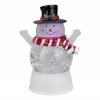 Northlight 5.75" LED Lighted Snowman With Holly And Berries Top Hat Christmas Snow Globe