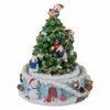 Northlight 6.5" Penguins And Christmas Tree Rotating Music Box