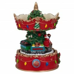 Northlight 6" Red And Gold Musical Santa On Train Christmas Carousel Music Box -Northlight Shop northlight pm90233 1 18394.1602899524