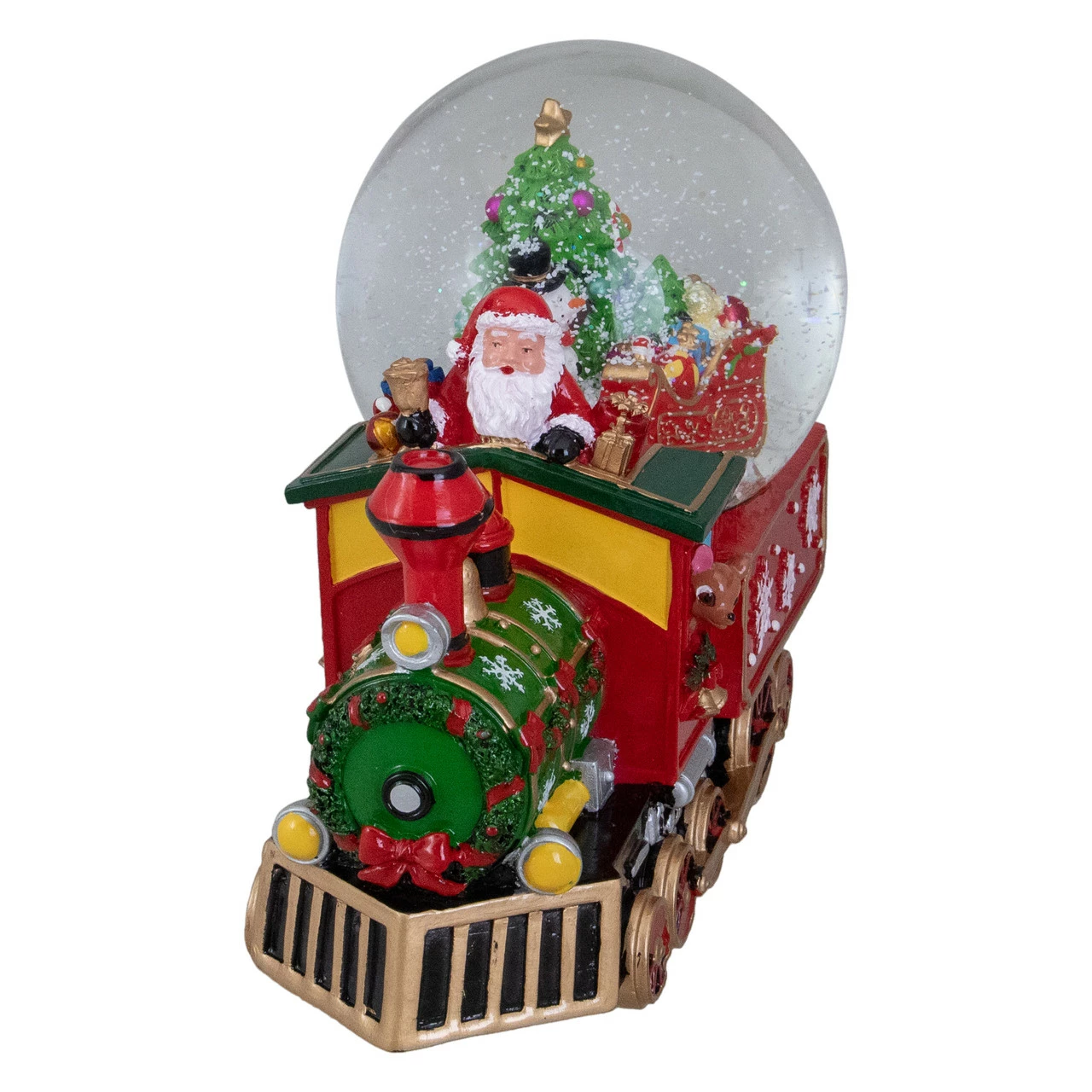 Northlight 8.5" Green And Red Christmas Train Snow Globe 2 Northlight 8.5" Green And Red Christmas Train Snow Globe - Image 2