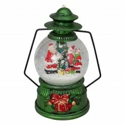 Northlight 8" Santa Claus And Kids By Christmas Tree Lantern Snow Globe