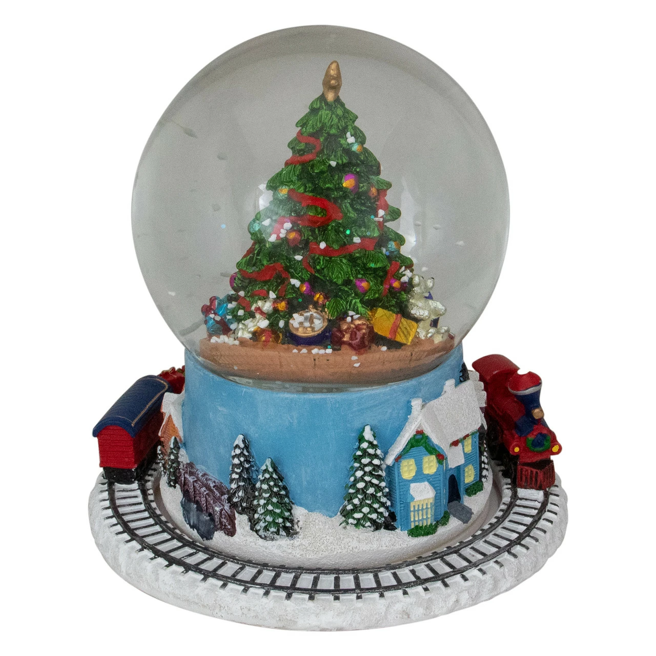 Northlight 7" Christmas Tree Village Train Musical Snow Globe 4 Northlight 7" Christmas Tree Village Train Musical Snow Globe - Image 4