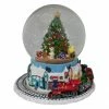 Northlight 7" Christmas Tree Village Train Musical Snow Globe