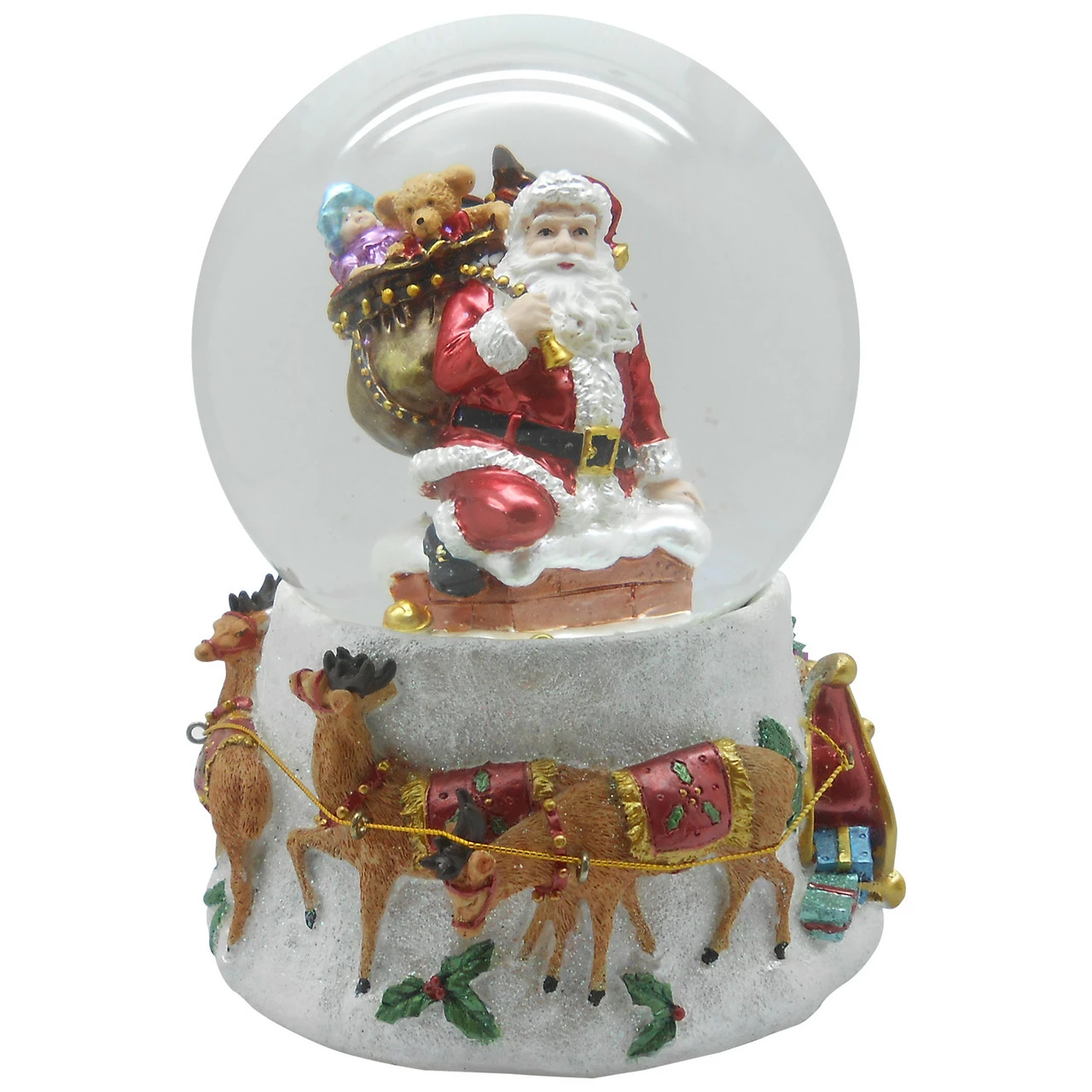 Northlight 6.75" Santa Going Down The Chimney Musical Christmas Snow Globe 1 Northlight 6.75" Santa Going Down The Chimney Musical Christmas Snow Globe