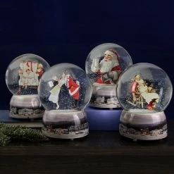 Northlight 6.5" Norman Rockwell 'Santa Looking At Two Sleeping Children' Christmas Snow Globe -Northlight Shop northlight pm snowglobe group 23543.1665610753