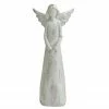 Northlight 11" Gray And Silver Faux Wood Grain Angel Christmas Figure