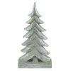 Northlight 8.75" Gray And Silver Faux Wood Grain Christmas Tree Figure