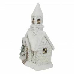 Northlight 20.25" LED Lighted White Glittered Church Christmas Decoration -Northlight Shop northlight q526375 2 99622.1664379672
