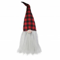 Northlight 28" Red And Black Buffalo Plaid Christmas Tabletop Gnome