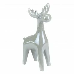 Northlight 7" Gray Ceramic Reindeer Christmas Figure