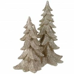 Northlight 7.5" LED Lighted Champagne Gold Glittered Christmas Trees Decoration, Warm White Lights -Northlight Shop northlight q587140 1 92303.1664638984