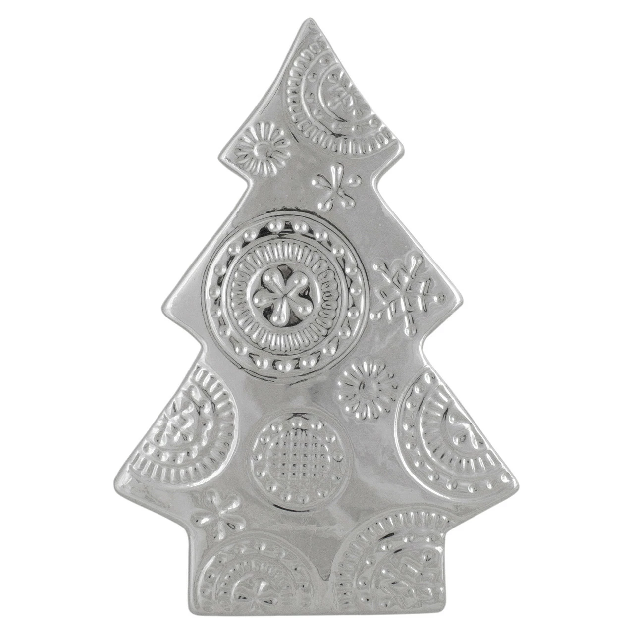 Northlight 9" Metallic Silver Christmas Tree With Star Swirl Design Tabletop Decor 1 Northlight 9" Metallic Silver Christmas Tree With Star Swirl Design Tabletop Decor