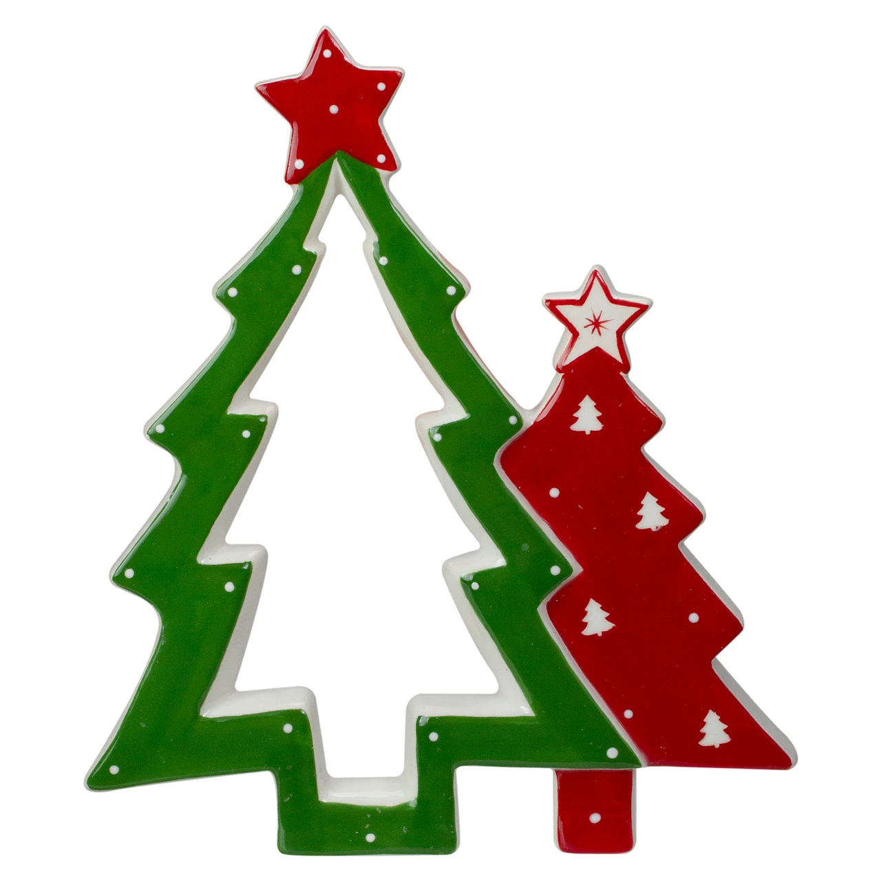 Northlight 9" Green And Red Ceramic Christmas Tree Tabletop Decoration 1 Northlight 9" Green And Red Ceramic Christmas Tree Tabletop Decoration