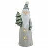 Northlight 19" LED Lighted Ceramic Santa With Tree Christmas Figure