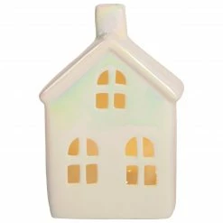 Northlight 6" LED Lighted Ceramic House Christmas Decoration, Warm White Lights