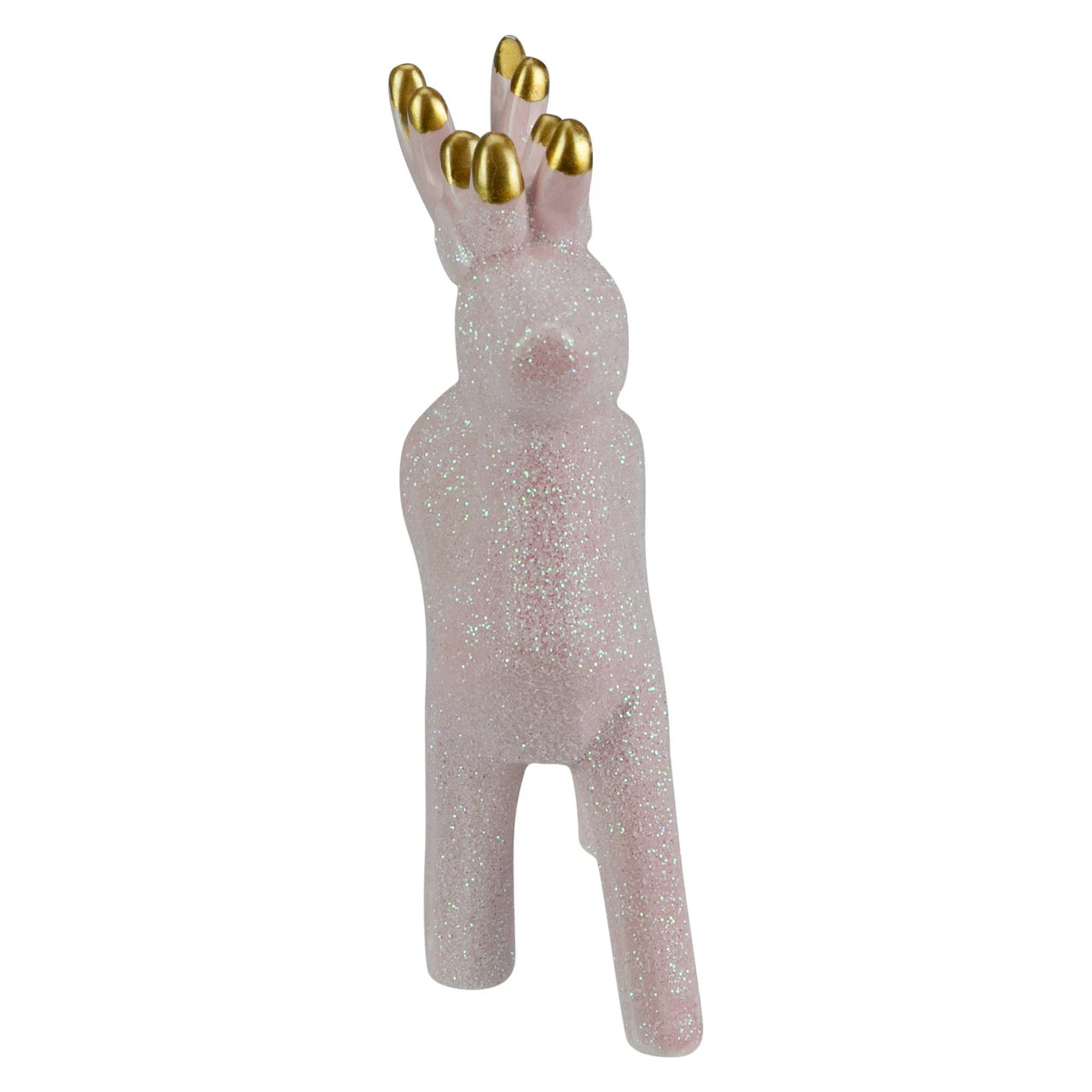 Northlight 6" Glittery Pink Ceramic Reindeer Christmas Figure 2 Northlight 6" Glittery Pink Ceramic Reindeer Christmas Figure - Image 2