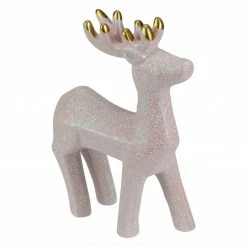 Northlight 6" Glittery Pink Ceramic Reindeer Christmas Figure