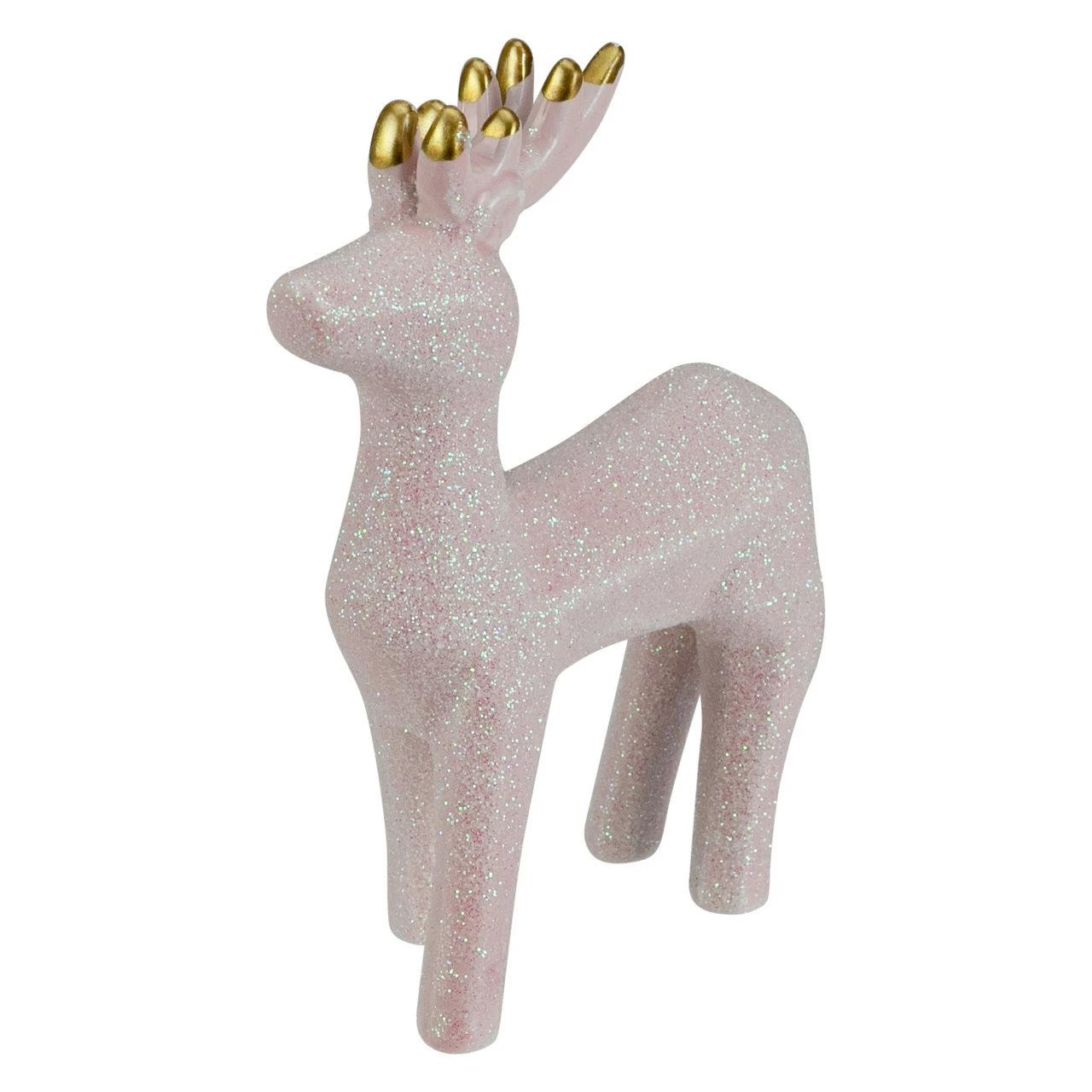 Northlight 6" Glittery Pink Ceramic Reindeer Christmas Figure 3 Northlight 6" Glittery Pink Ceramic Reindeer Christmas Figure - Image 3