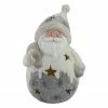 Northlight 21" LED Lighted White And Gray Santa Christmas Tabletop Decoration