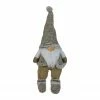Northlight 17" Gray And Beige Sitting Christmas Gnome Decoration