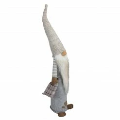 Northlight 23" Gray And Beige Boy Christmas Gnome With Plaid Toy Sack Figure -Northlight Shop northlight qs89531 2 sample 96304.1603937026