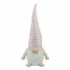 Northlight 16" Pink, Ivory And Silver Plump Christmas Gnome Figure