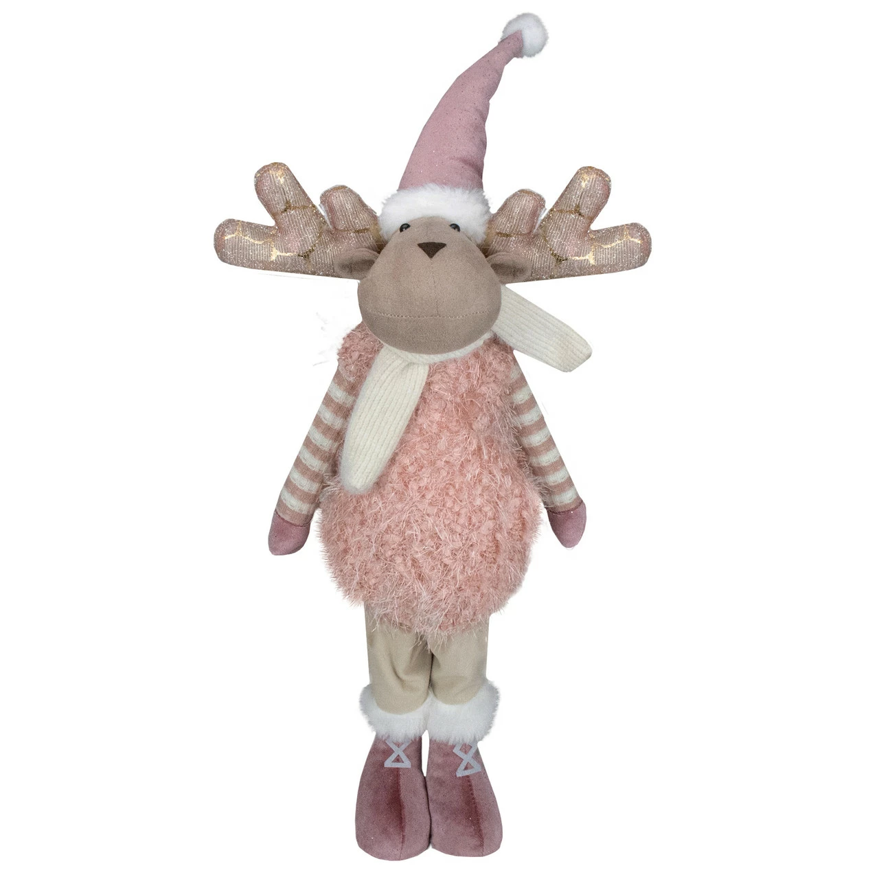 Northlight 26-Inch Pink And Beige Standing Boy Moose Christmas Tabletop Figurine 1 Northlight 26-Inch Pink And Beige Standing Boy Moose Christmas Tabletop Figurine