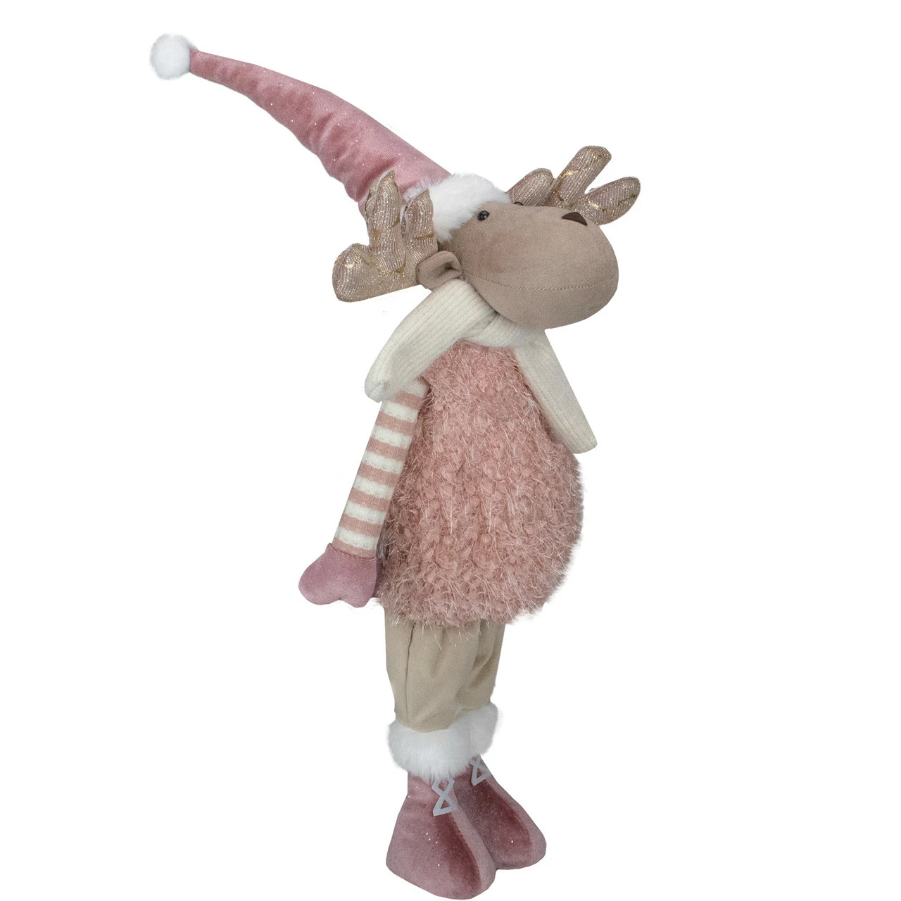 Northlight 26-Inch Pink And Beige Standing Boy Moose Christmas Tabletop Figurine 4 Northlight 26-Inch Pink And Beige Standing Boy Moose Christmas Tabletop Figurine - Image 4