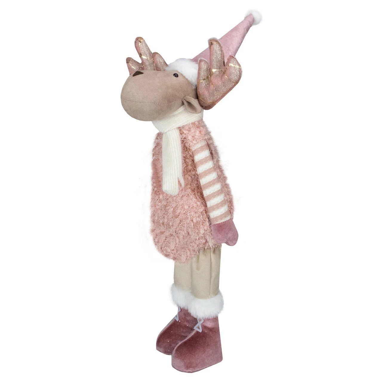 Northlight 26-Inch Pink And Beige Standing Boy Moose Christmas Tabletop Figurine 3 Northlight 26-Inch Pink And Beige Standing Boy Moose Christmas Tabletop Figurine - Image 3