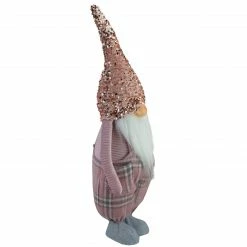 Northlight 24" Pink And Gray Plaid Christmas Gnome With A Rose Gold Hat -Northlight Shop northlight qs89548 2 sample 91968.1604628877