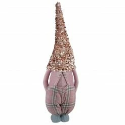 Northlight 24" Pink And Gray Plaid Christmas Gnome With A Rose Gold Hat -Northlight Shop northlight qs89548 3 sample 43556.1604628877