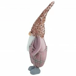 Northlight 24" Pink And Gray Plaid Christmas Gnome With A Rose Gold Hat -Northlight Shop northlight qs89548 4 sample 72771.1603850821