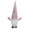 Northlight 19" Pink And White Rattan Christmas Gnome With Warm White LED Lights