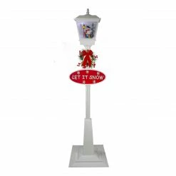 Northlight 70.75" White Lighted Musical Snowman Christmas Street Lamp