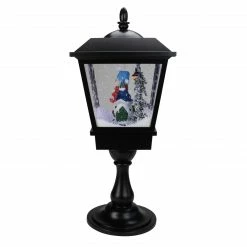 Northlight 25" Snowman With A Broom And Toys Snowing Black Christmas Street Lamp -Northlight Shop northlight r27473 2 21690.1665610438