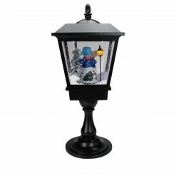 Northlight 25" Snowman With A Broom And Toys Snowing Black Christmas Street Lamp -Northlight Shop northlight r27473 3 58221.1665610438