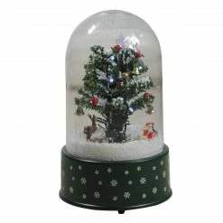 Northlight 11.75" Pre-Lit Musical And Animated Christmas Tree Snow Globe Glittering Snow Dome