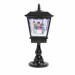 Northlight 25.25" Lighted Musical Snowman Snowing Black Table Top Christmas Street Lamp -Northlight Shop northlight r85619 92903.1665174045