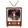 Northlight 12" LED Lighted Musical Snowing Santa TV Set Christmas Decoration