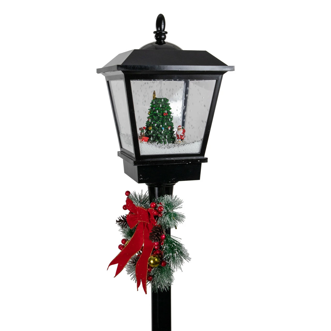 Northlight 70.75" Lighted Musical Snowing Santa And Friends Christmas Street Lamp 4 Northlight 70.75" Lighted Musical Snowing Santa And Friends Christmas Street Lamp - Image 4