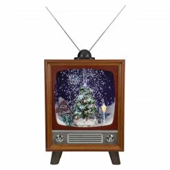 Northlight 21" LED Lighted Musical Snowing Christmas Tree TV Set Decoration