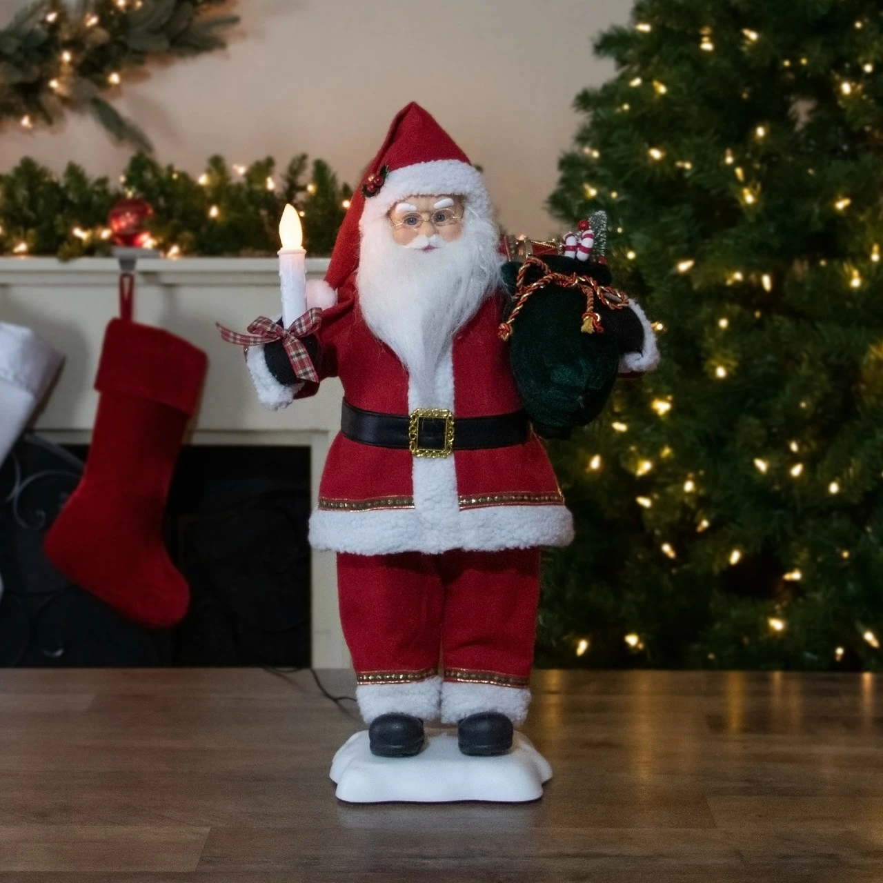 Northlight 24-Inch Animated Santa Claus With Lighted Candle Musical Christmas Figure 2 Northlight 24-Inch Animated Santa Claus With Lighted Candle Musical Christmas Figure - Image 2