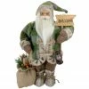 Northlight 18" Standing Santa Christmas Figure Carrying A Welcome Sign