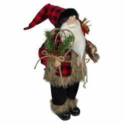 Northlight 18" Standing Santa Christmas Figure With Snow Shoes And Bear -Northlight Shop northlight sa88383 1 54041.1605666732